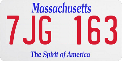 MA license plate 7JG163