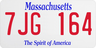 MA license plate 7JG164