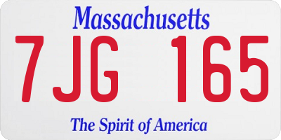 MA license plate 7JG165