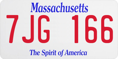 MA license plate 7JG166