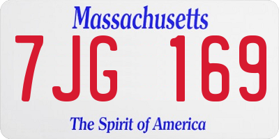 MA license plate 7JG169