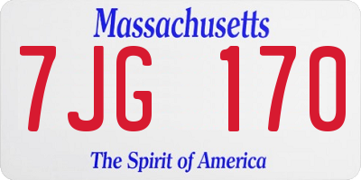 MA license plate 7JG170