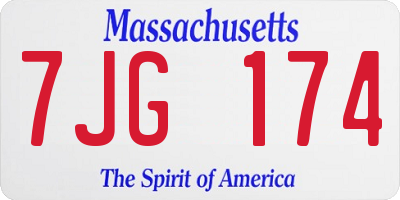 MA license plate 7JG174