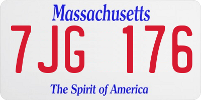 MA license plate 7JG176