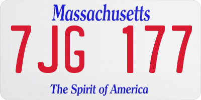 MA license plate 7JG177