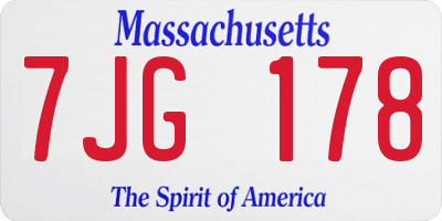 MA license plate 7JG178