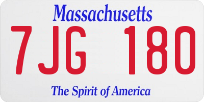 MA license plate 7JG180