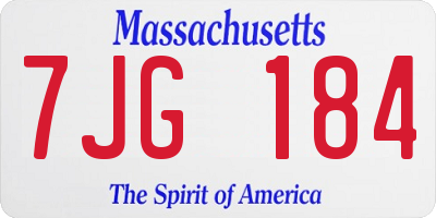 MA license plate 7JG184