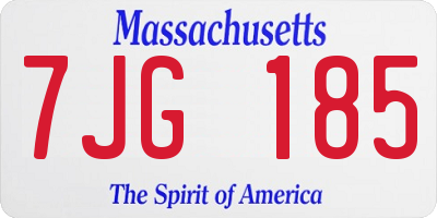 MA license plate 7JG185