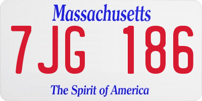 MA license plate 7JG186