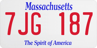 MA license plate 7JG187