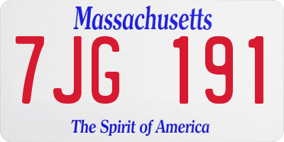 MA license plate 7JG191