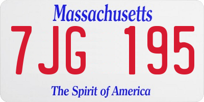 MA license plate 7JG195