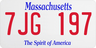 MA license plate 7JG197