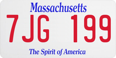 MA license plate 7JG199
