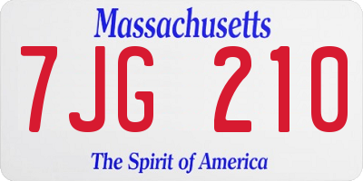 MA license plate 7JG210