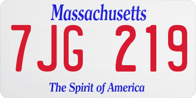 MA license plate 7JG219