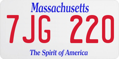 MA license plate 7JG220