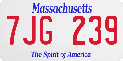 MA license plate 7JG239