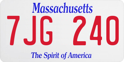 MA license plate 7JG240