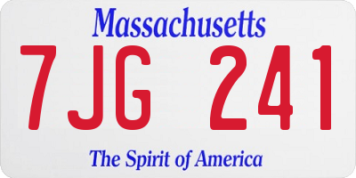 MA license plate 7JG241