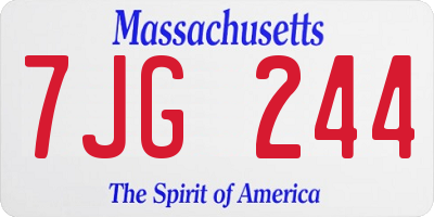 MA license plate 7JG244
