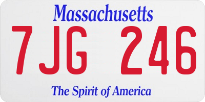 MA license plate 7JG246