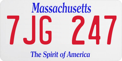 MA license plate 7JG247