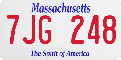 MA license plate 7JG248