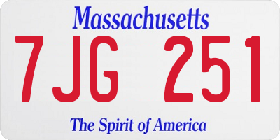 MA license plate 7JG251