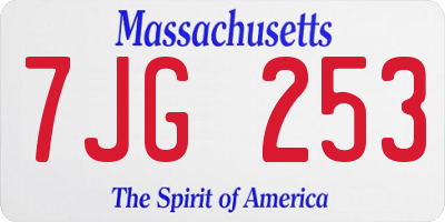 MA license plate 7JG253