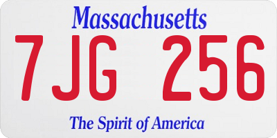 MA license plate 7JG256