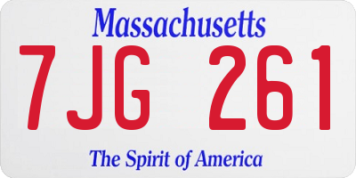 MA license plate 7JG261