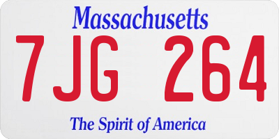 MA license plate 7JG264