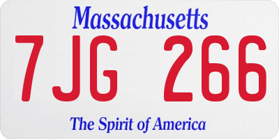 MA license plate 7JG266