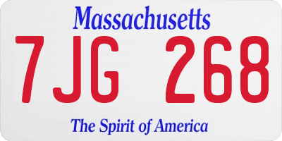 MA license plate 7JG268