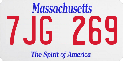 MA license plate 7JG269
