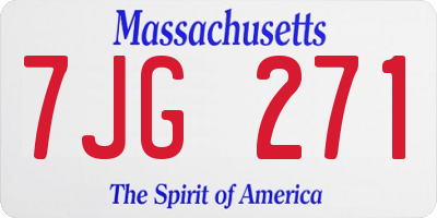 MA license plate 7JG271