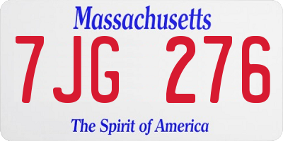 MA license plate 7JG276