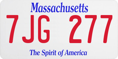MA license plate 7JG277