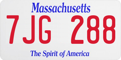 MA license plate 7JG288