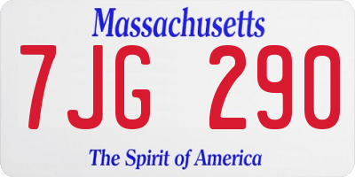 MA license plate 7JG290