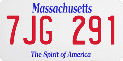 MA license plate 7JG291