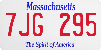 MA license plate 7JG295
