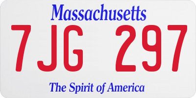 MA license plate 7JG297