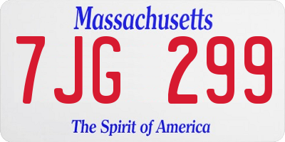 MA license plate 7JG299