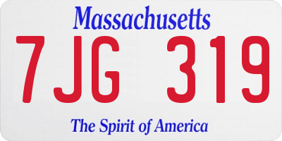 MA license plate 7JG319
