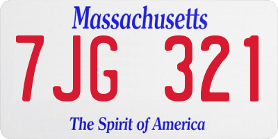 MA license plate 7JG321