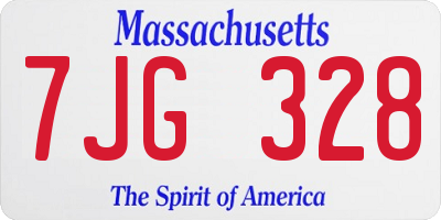 MA license plate 7JG328