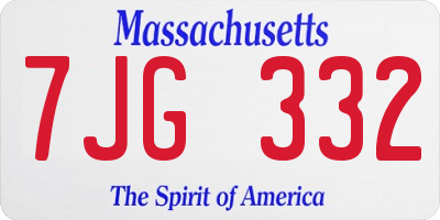MA license plate 7JG332